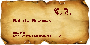 Matula Nepomuk névjegykártya